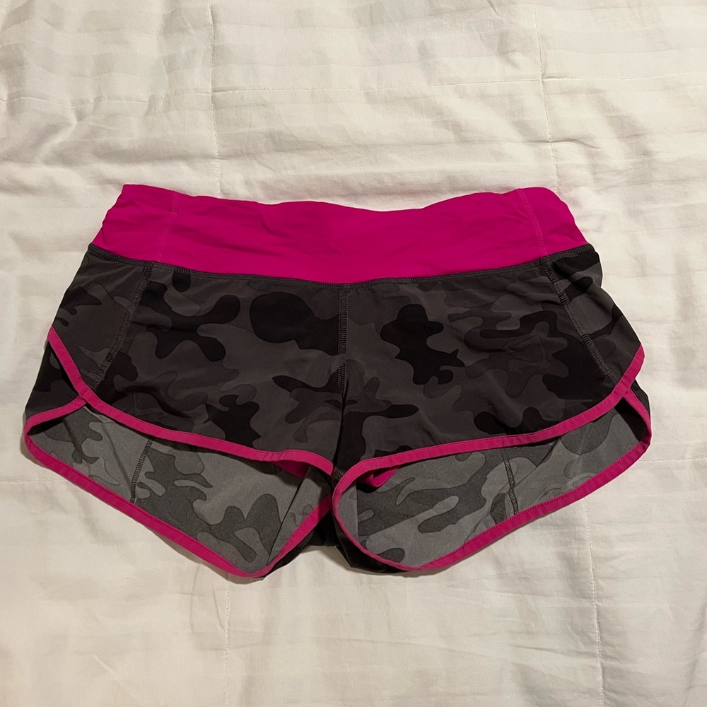 LuLulemon Wren Camo Paris Speed Shorts